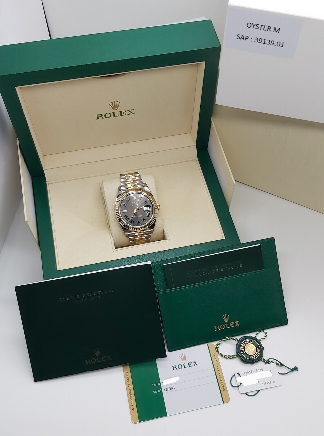 Rolex Datejust 41mm 126333 - Steel &amp; Gold Wimbledon Dial - 2019