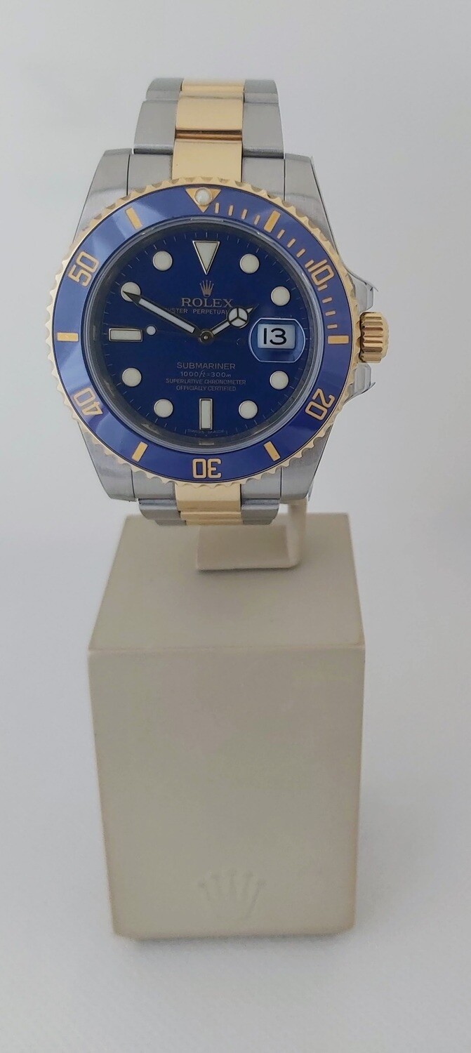 Rolex Submariner 116613LB - Flat Blue Dial - Box &amp; 2022 Rolex Service