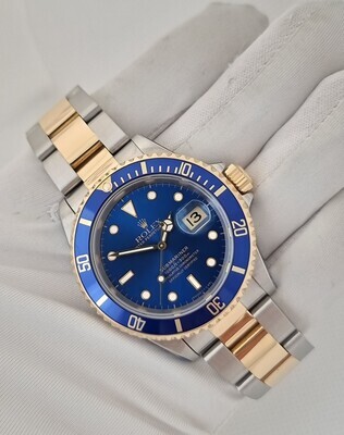 Rolex Submariner Date watch, 16613LB Bluesy, 1996 Full Set, 2022 Rolex Service