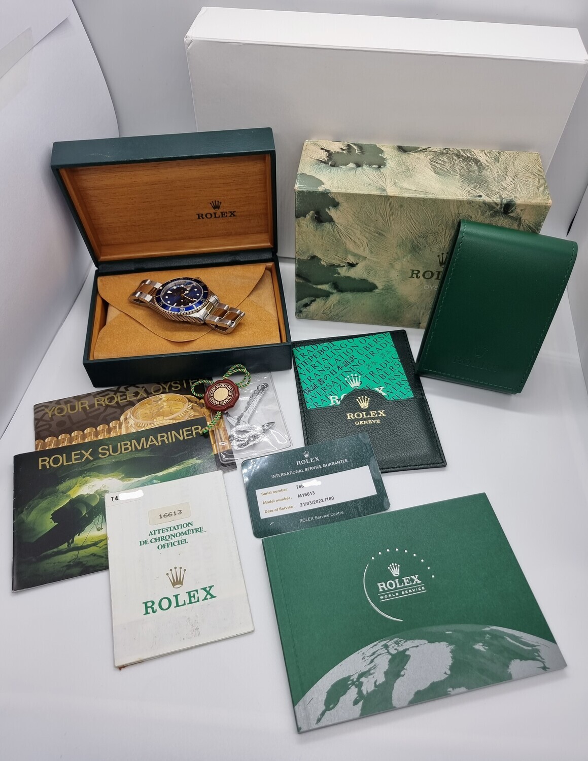 Rolex Submariner Date Watch, 16613LB Bluesy, Full Set Unworn Since Rolex Service