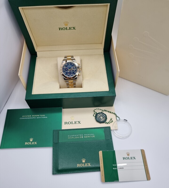 Rolex Daytona 116523 Blue Racing Rare &#39;Arabic&#39; APH Dial - 2015 Full Set