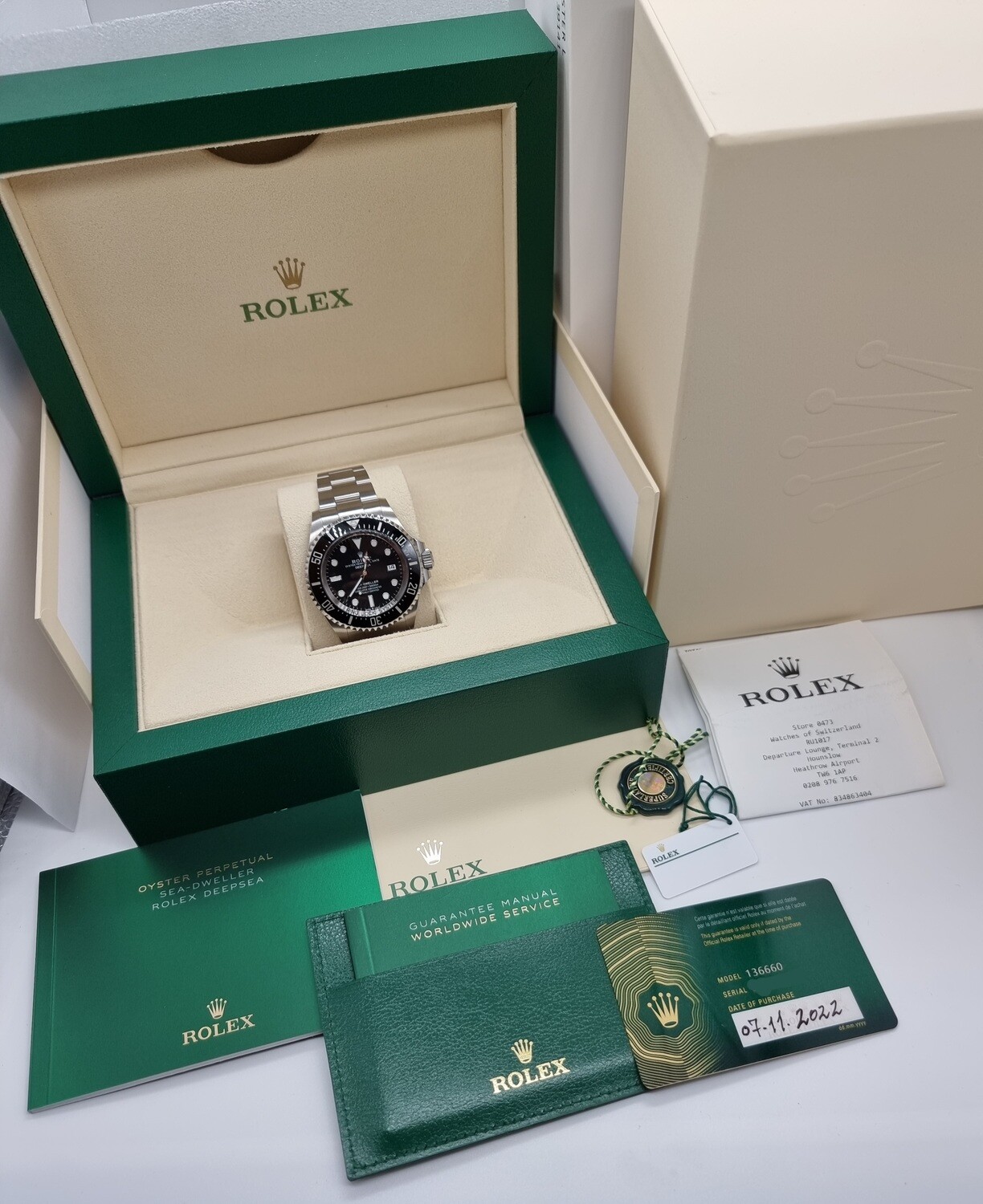 Rolex Sea-Dweller Deepsea, 136660 &#39;The Latest Release, 2022 Full Set/Unworn