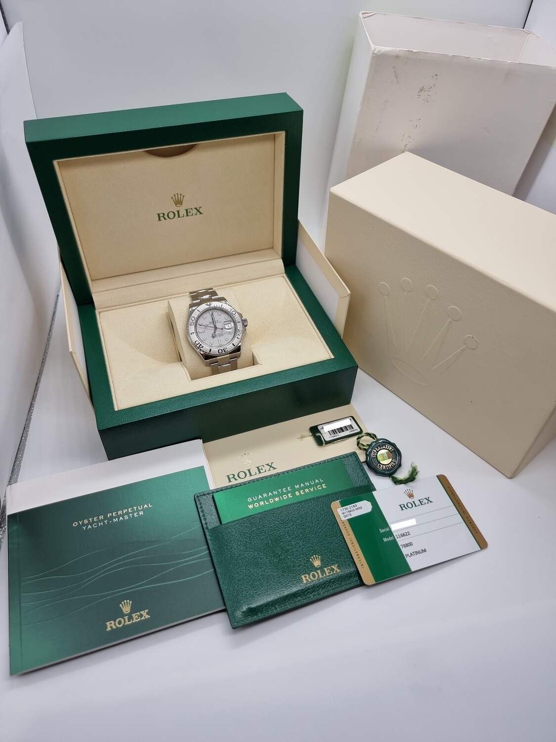 Rolex Yacht-Master 40mm 116622 - Platinum Dial, 2016 Full Set, Rolex 2023 Service