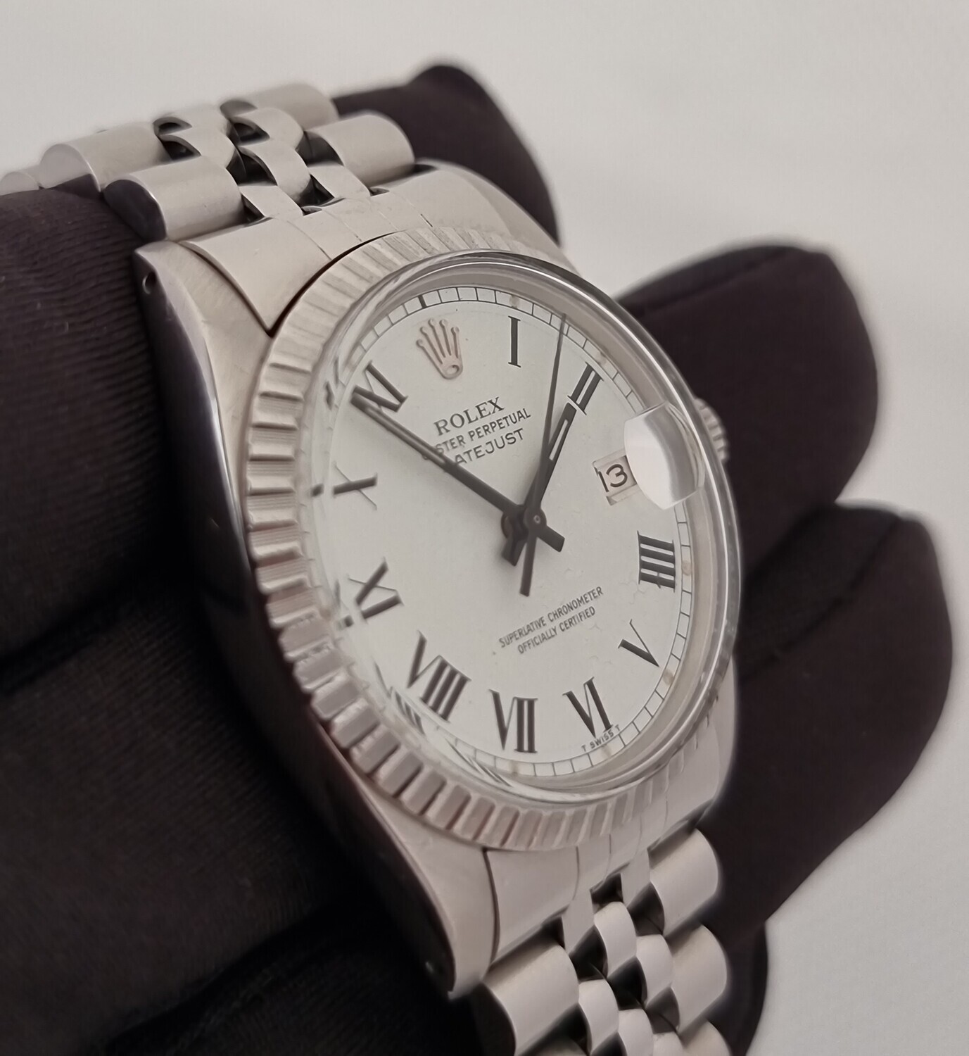 Rolex Datejust 16030, Rare White Buckley Dial, 1981 with Box/Booklets/tag