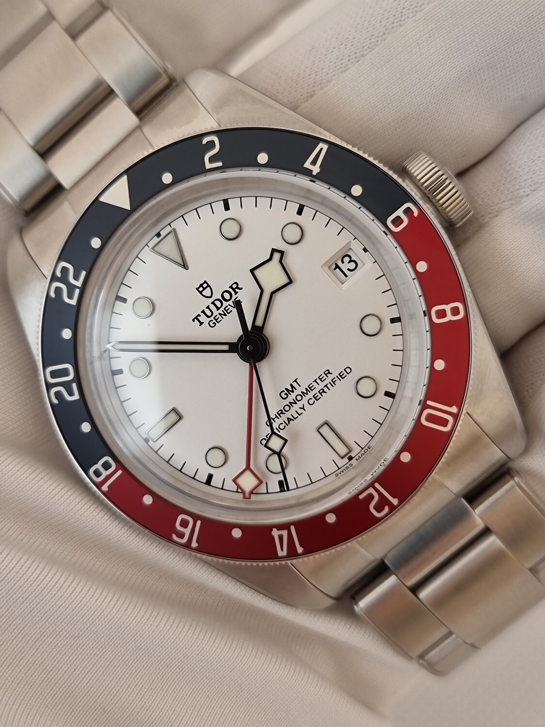 Tudor Black Bay GMT Pepsi White Dial 79830RB, 2023 Full Set New/Unworn, Fully Stickered