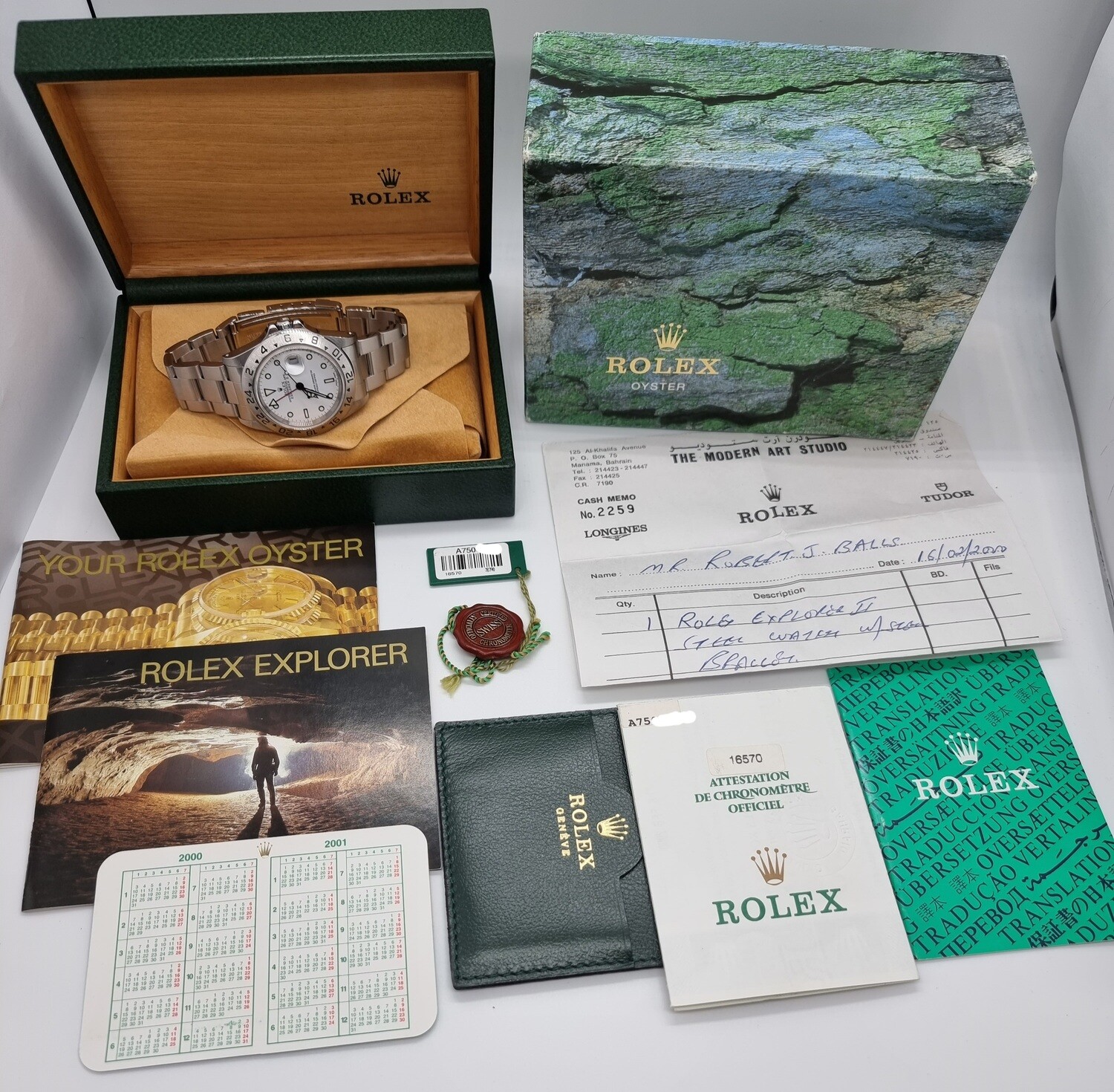 Rolex Explorer II 16570 &#39;Polar&#39; Dial - 2000 Full Collectors Set
