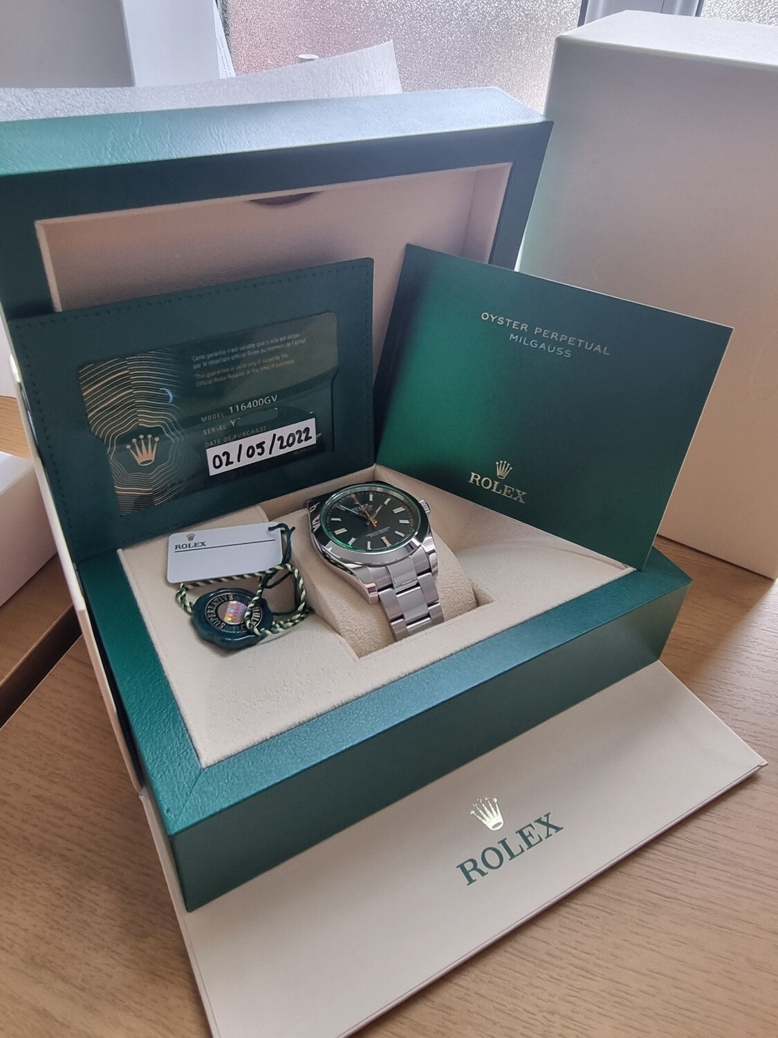 Rolex Milgauss 116400GV, 2022 Full Set, Excellent Condition, Discontinued Model