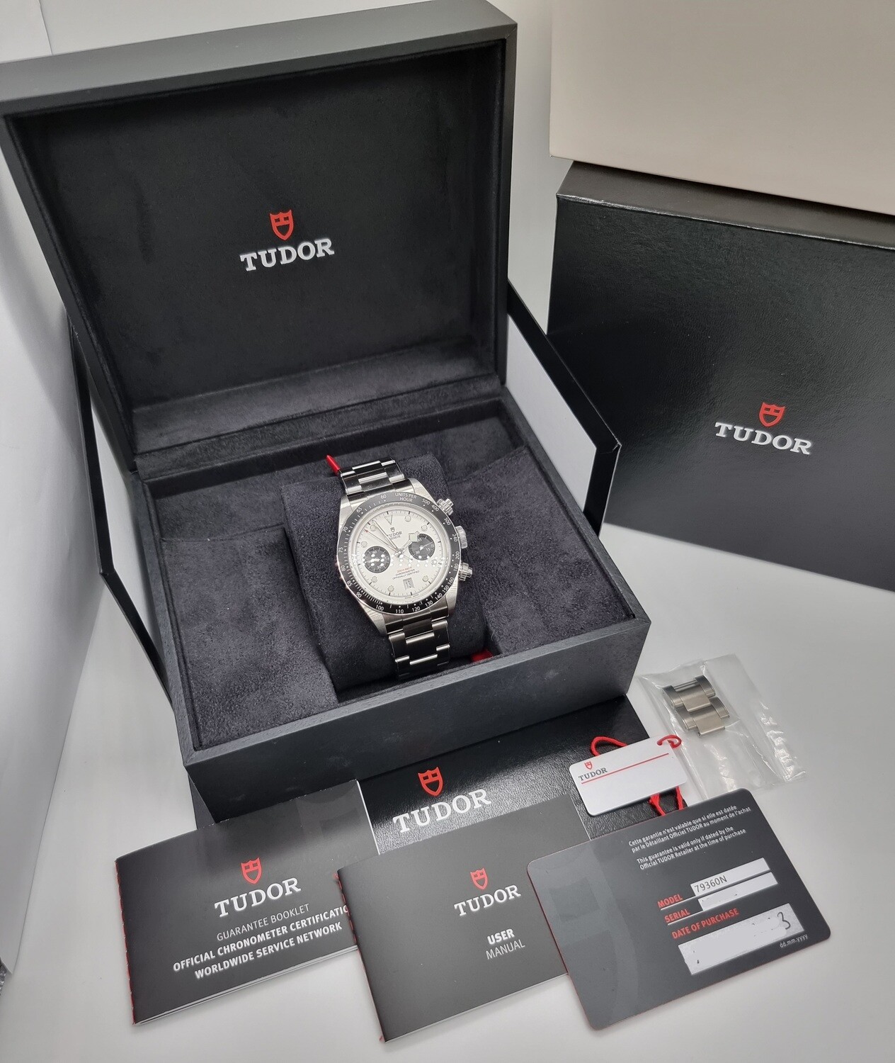 Tudor Black Bay Chrono 79360N, 2023 Panda Dial, Full Set, Exceptional Condition
