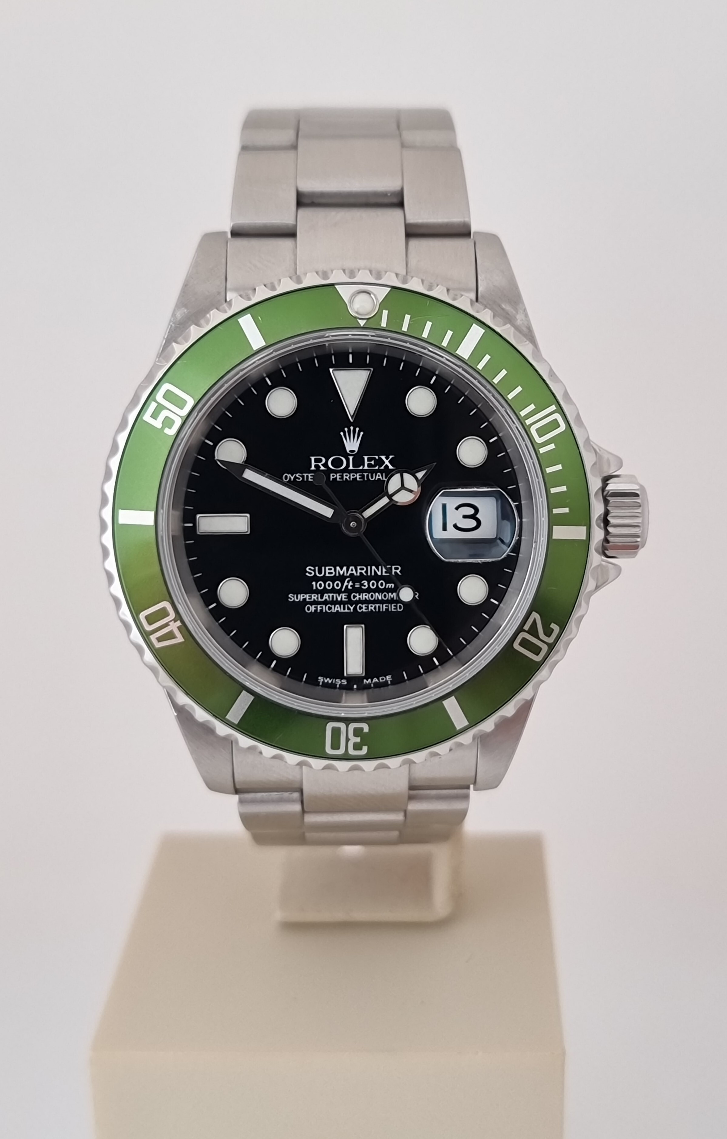 Rolex Submariner 16610LV Kermit Flat 4 Full Set Rare