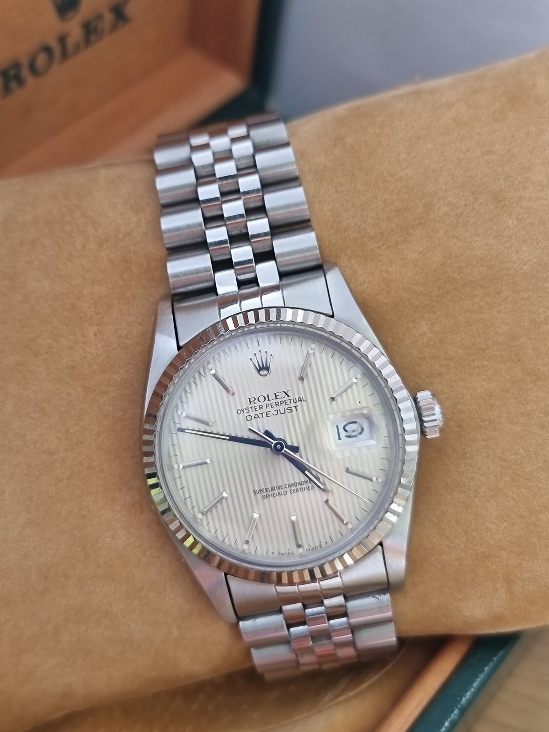 Rolex Datejust 16014 Box, Tags and Booklets, Rare Linen/Tapestry Dial
