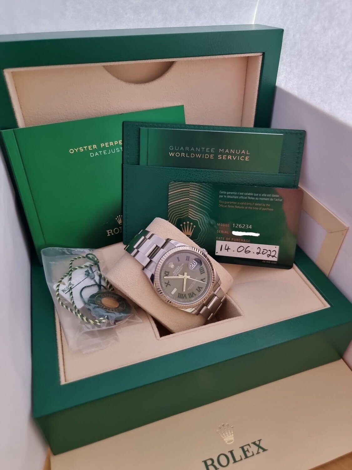Rolex Datejust 126234 36mm - 2022 Wimbledon Dial - Full Set