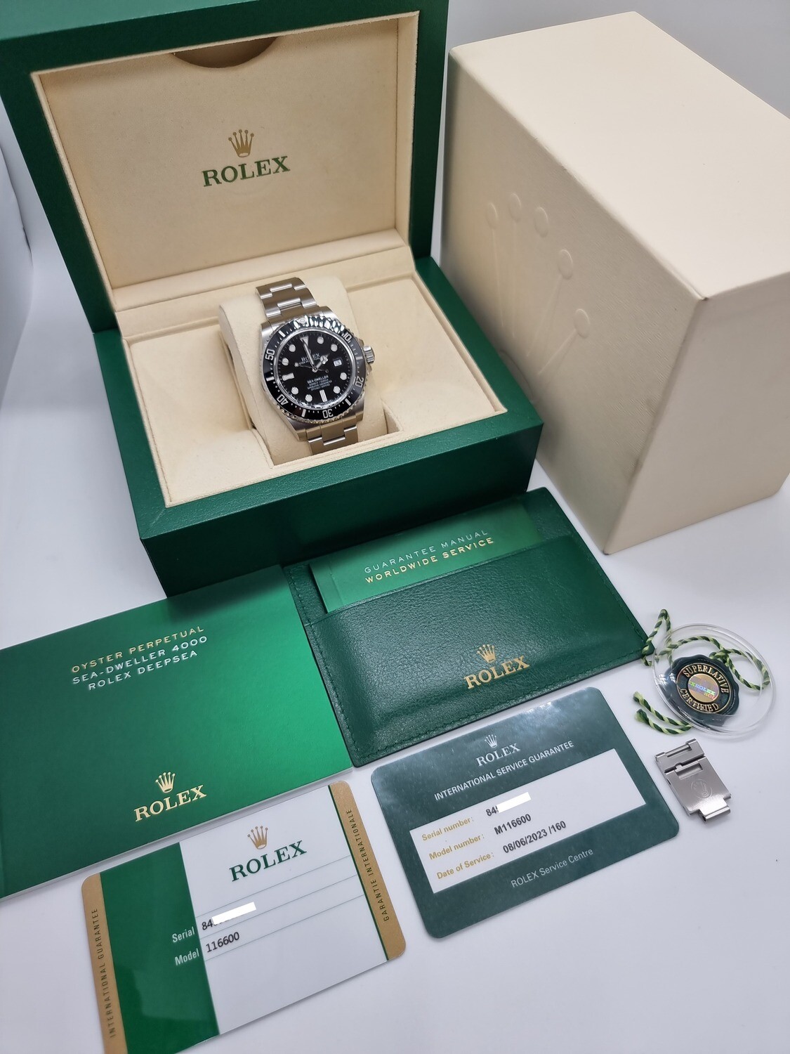 Rolex Sea-Dweller 116600 SD4K 4000 Model, 2016 Full Set, 2023 Rolex Service