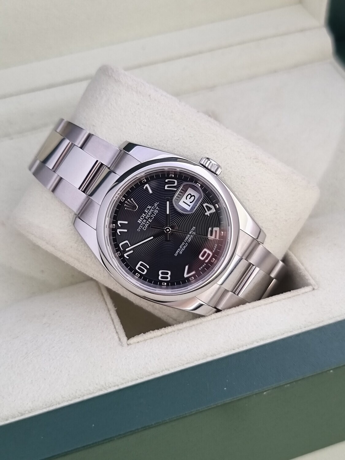 Rolex Datejust 116200, 36mm Rare Black Concentric Dial