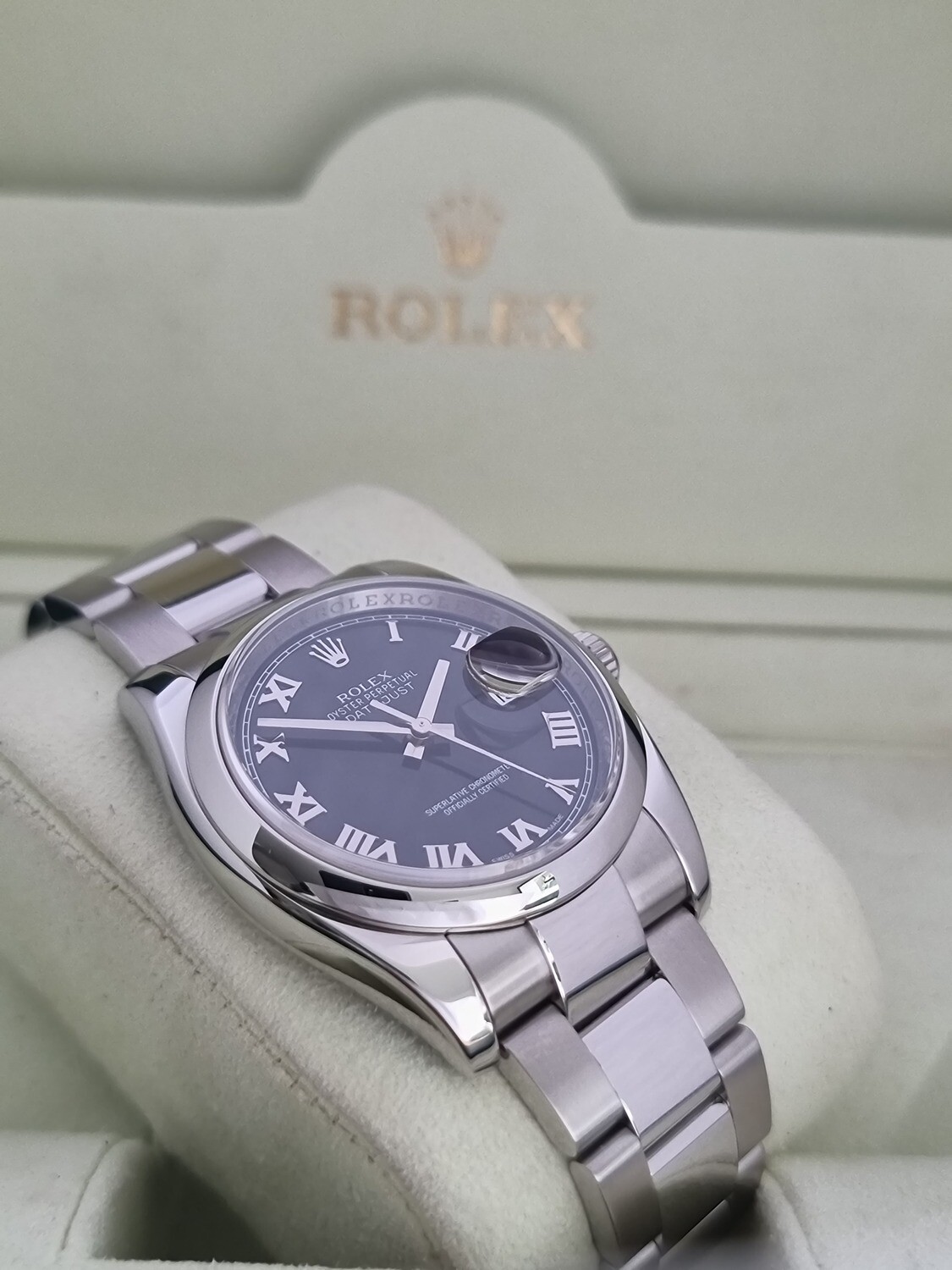 Rolex Datejust 116200 36mm Black Roman Numeral Dial