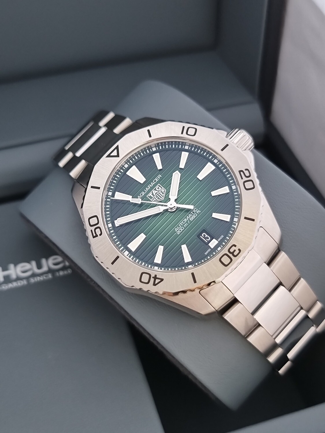 TAG Heuer Aquaracer Green Dial Men&#39;s Watch - WBP2115, 2023 Full Set