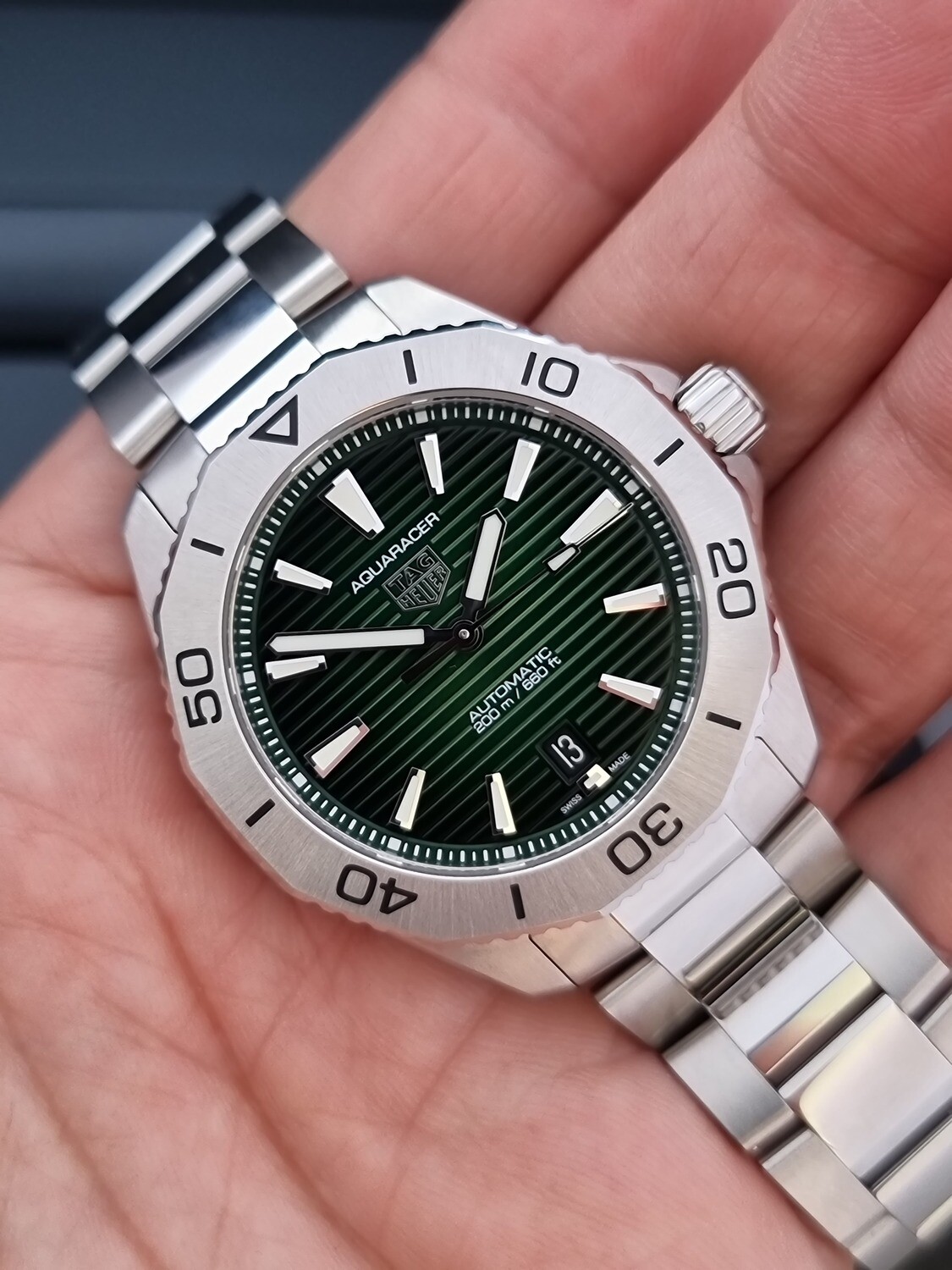 TAG Heuer Aquaracer Green Dial Men&#39;s Watch - WBP2115, 2023 Full Set