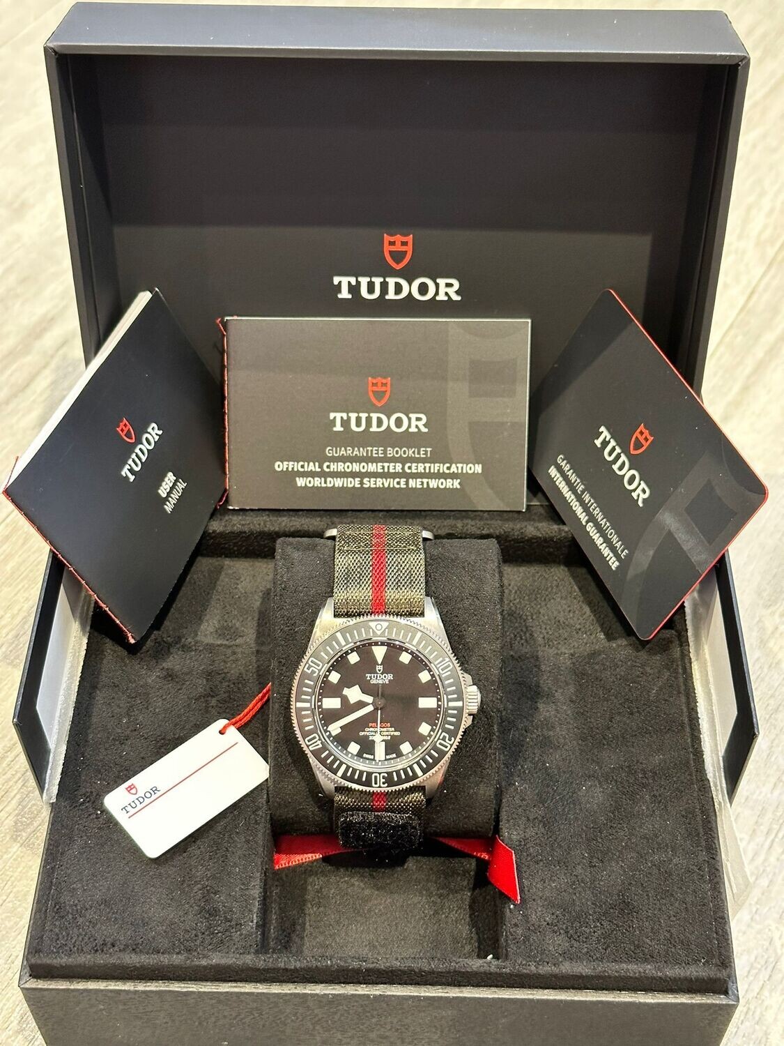Tudor Pelagos FXD Black M25717N, New US Navy, 2023 Stickered Full Set