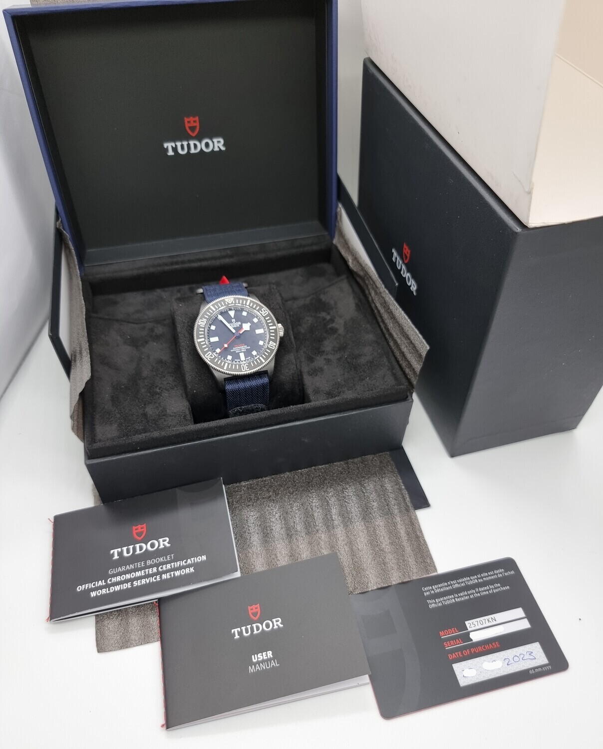 Tudor Pelagos FXD 25707, 2023 Full Set Unworn/Stickered, Alinghi Red bull Racing Edition