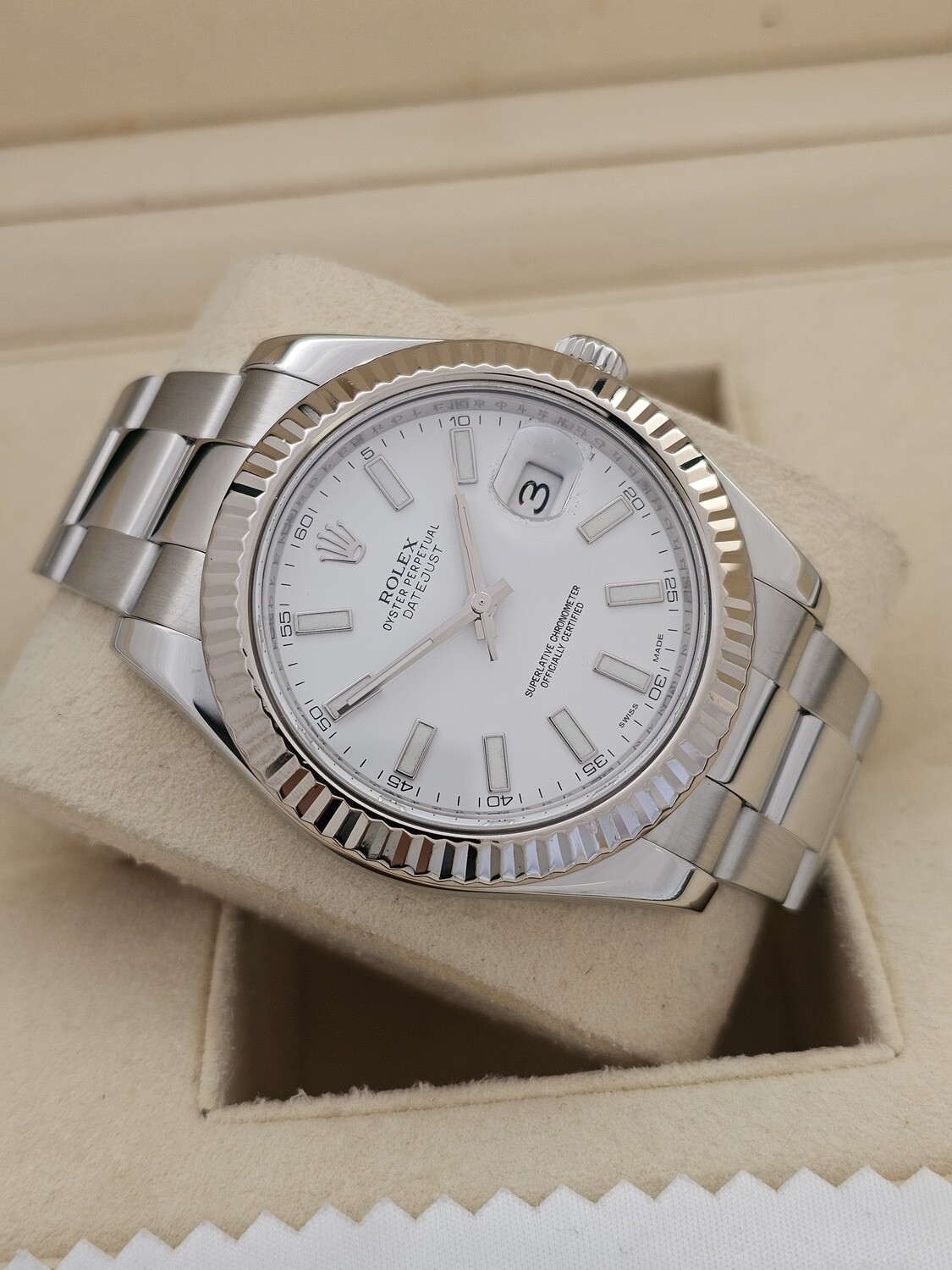 Rolex Datejust II 116334, 2017 Full Set, White Dial
