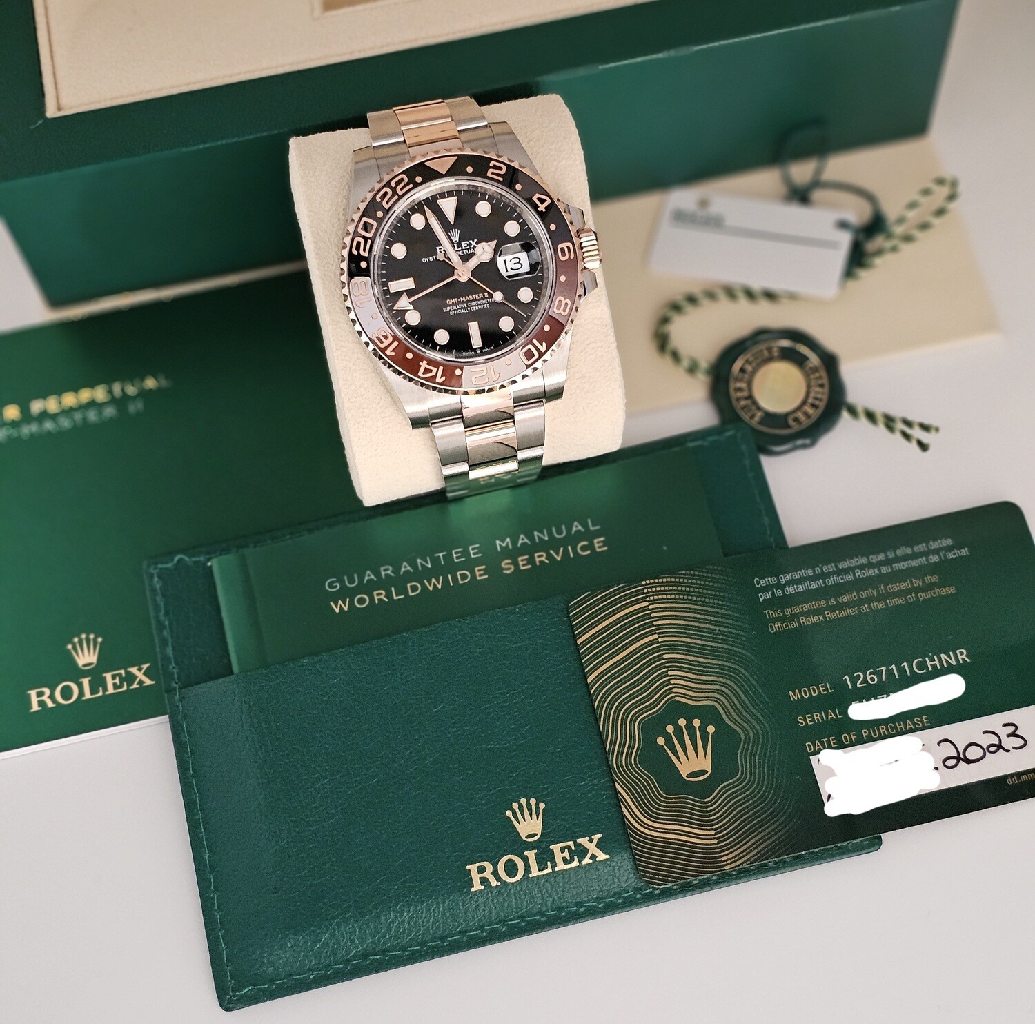 Rolex GMT Mater II 126711CHNR &#39;Rootbeer&#39; 2023 Full Set