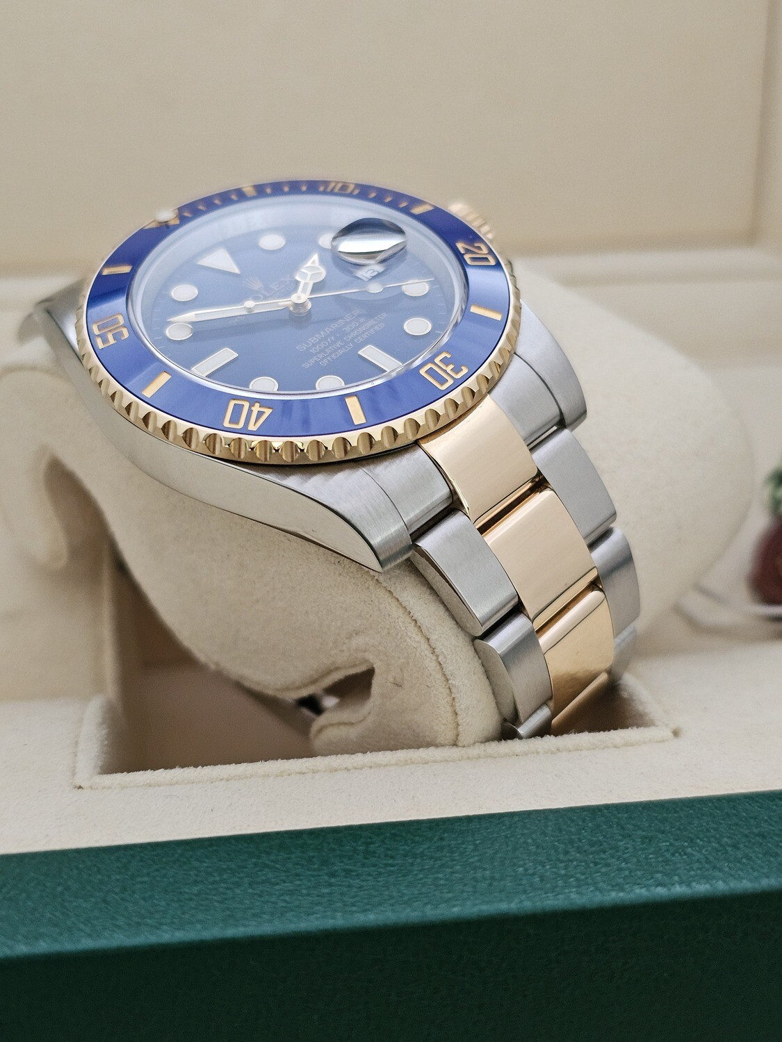 Rolex Submariner Watch, Bluesy Ref 116613LB, 2014 Full Set, 2022 Rolex Service