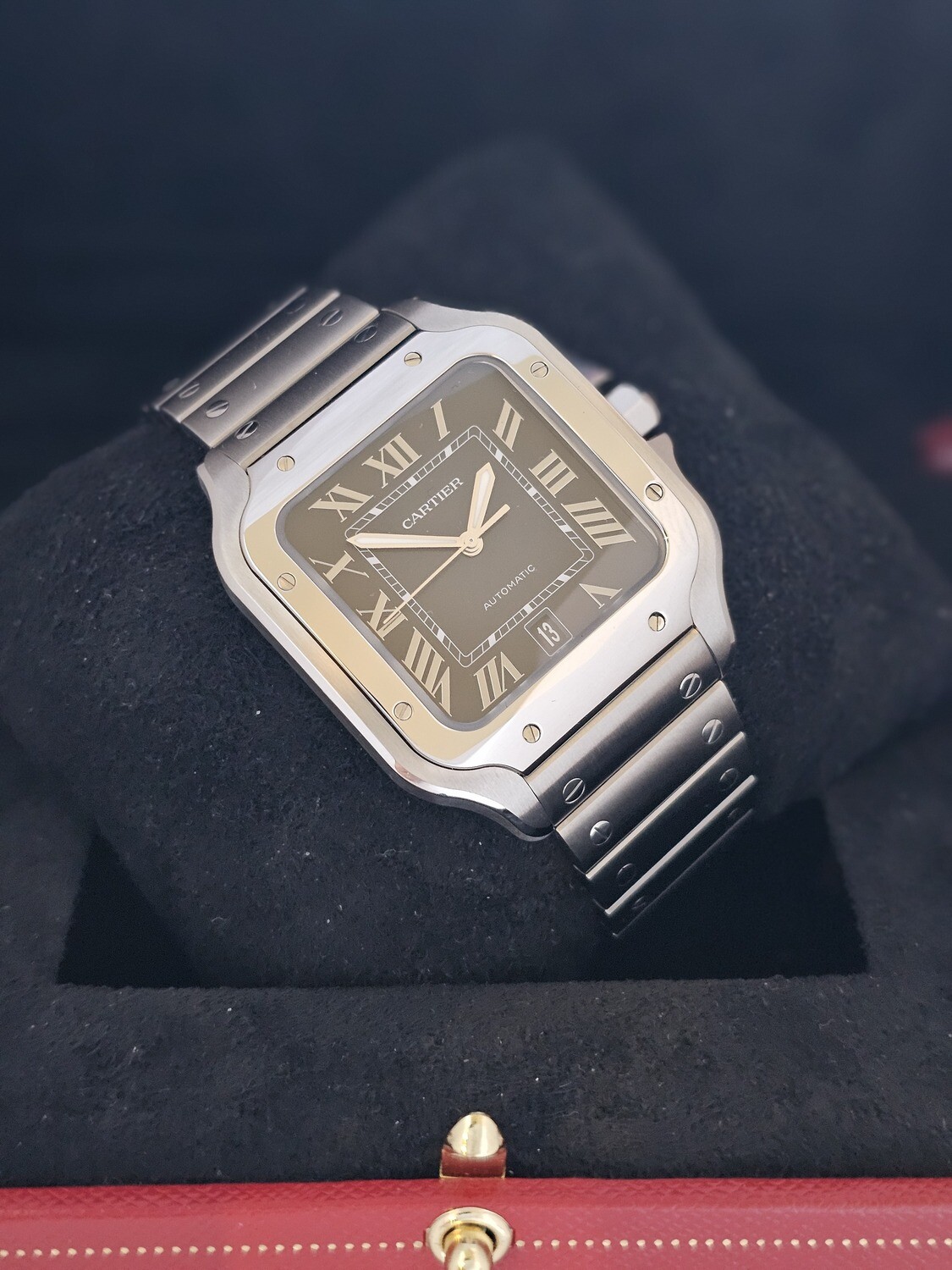Cartier Santos Watch, Large Blue Dial 2024 Full Set New/Unworn, Ref WSSA0030