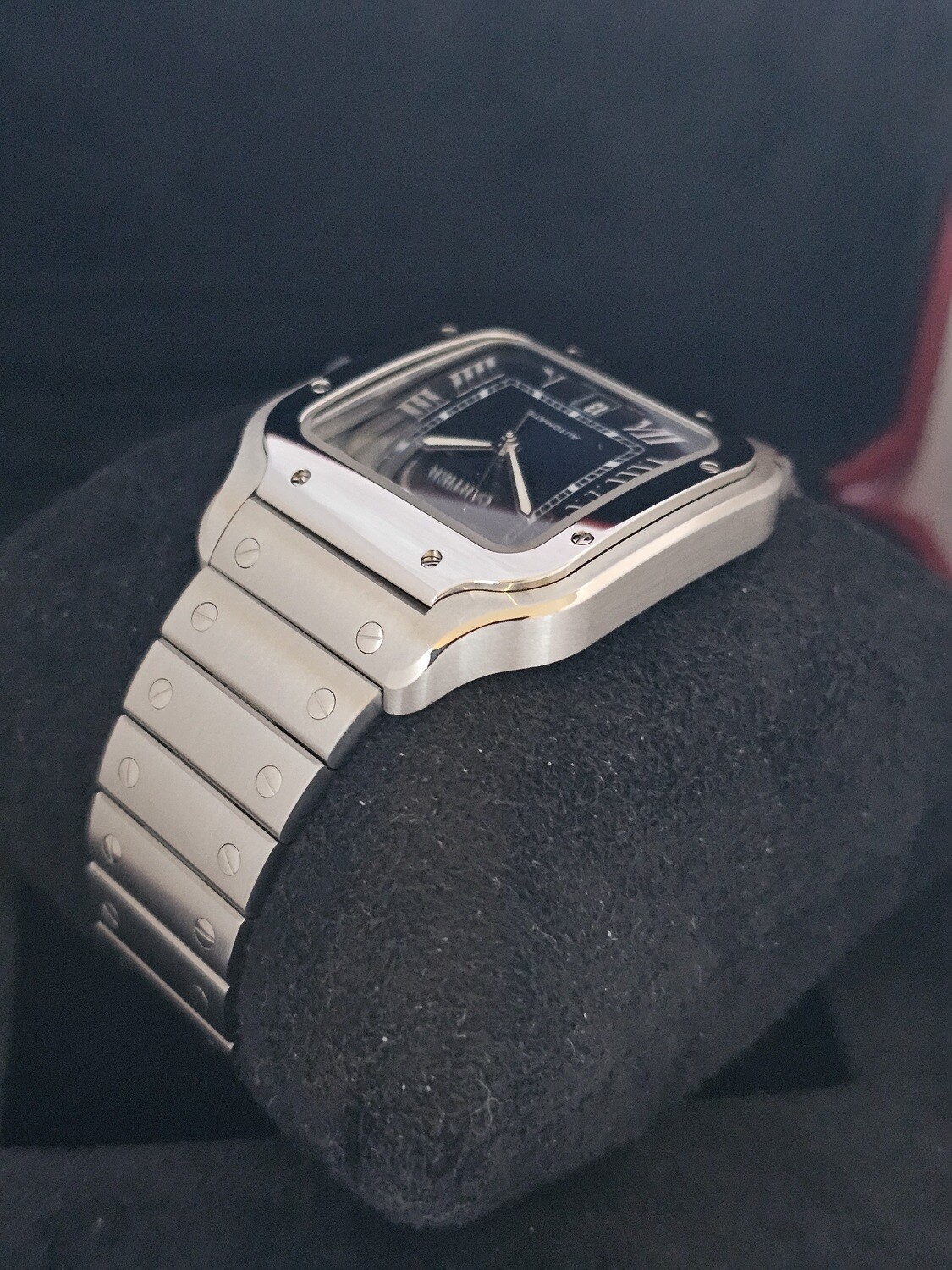 Cartier Santos Watch, Large Blue Dial 2024 Full Set New/Unworn, Ref WSSA0030