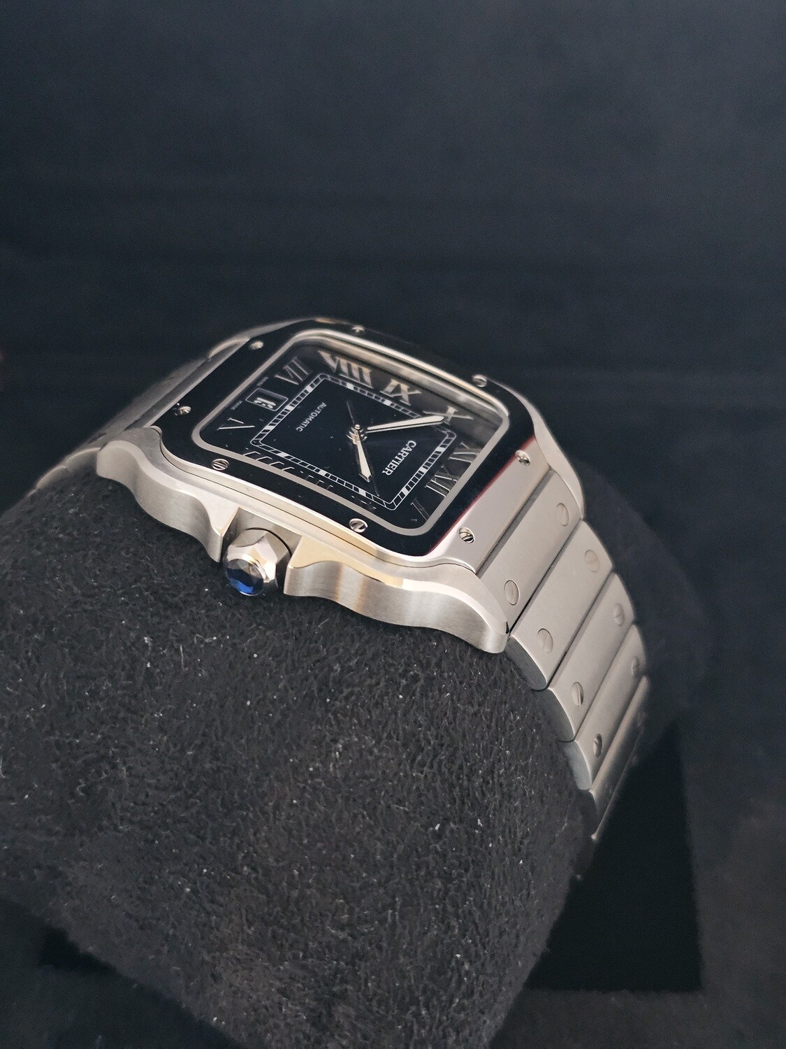 Cartier Santos Watch, Large Blue Dial 2024 Full Set New/Unworn, Ref WSSA0030