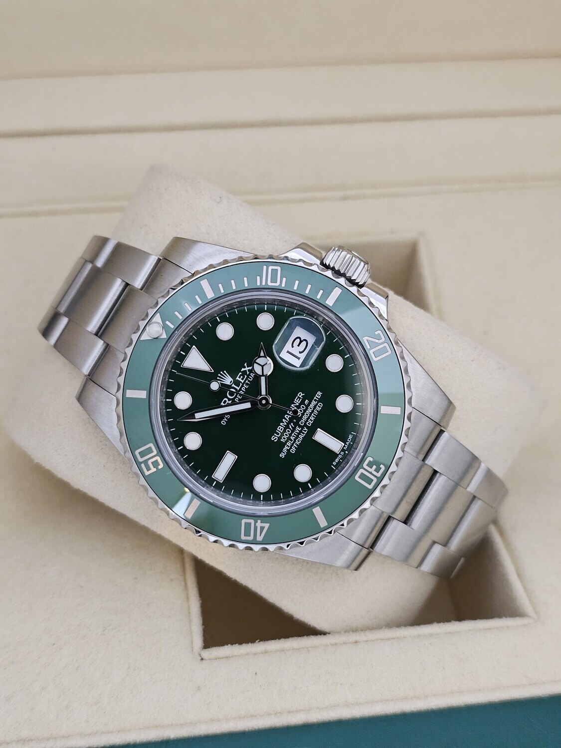 Rolex Submariner Watch Hulk, Ref 116610LV, 2012 Excellent Condition