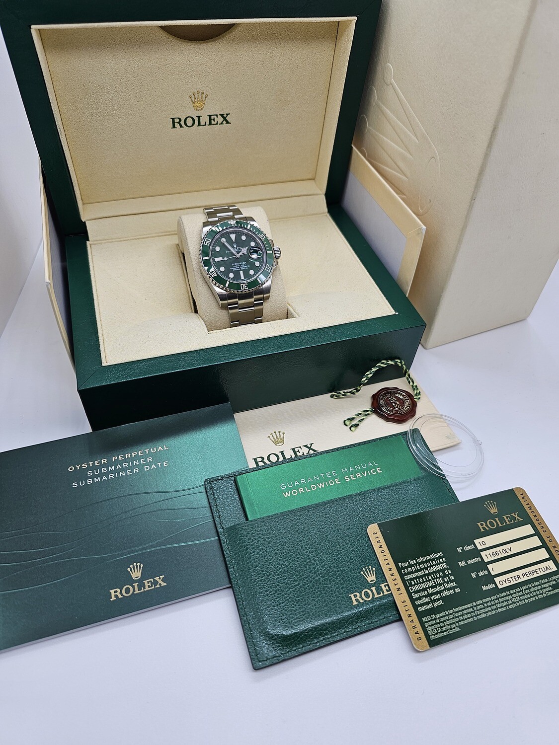 Rolex Submariner Watch Hulk, Ref 116610LV, 2012 Excellent Condition