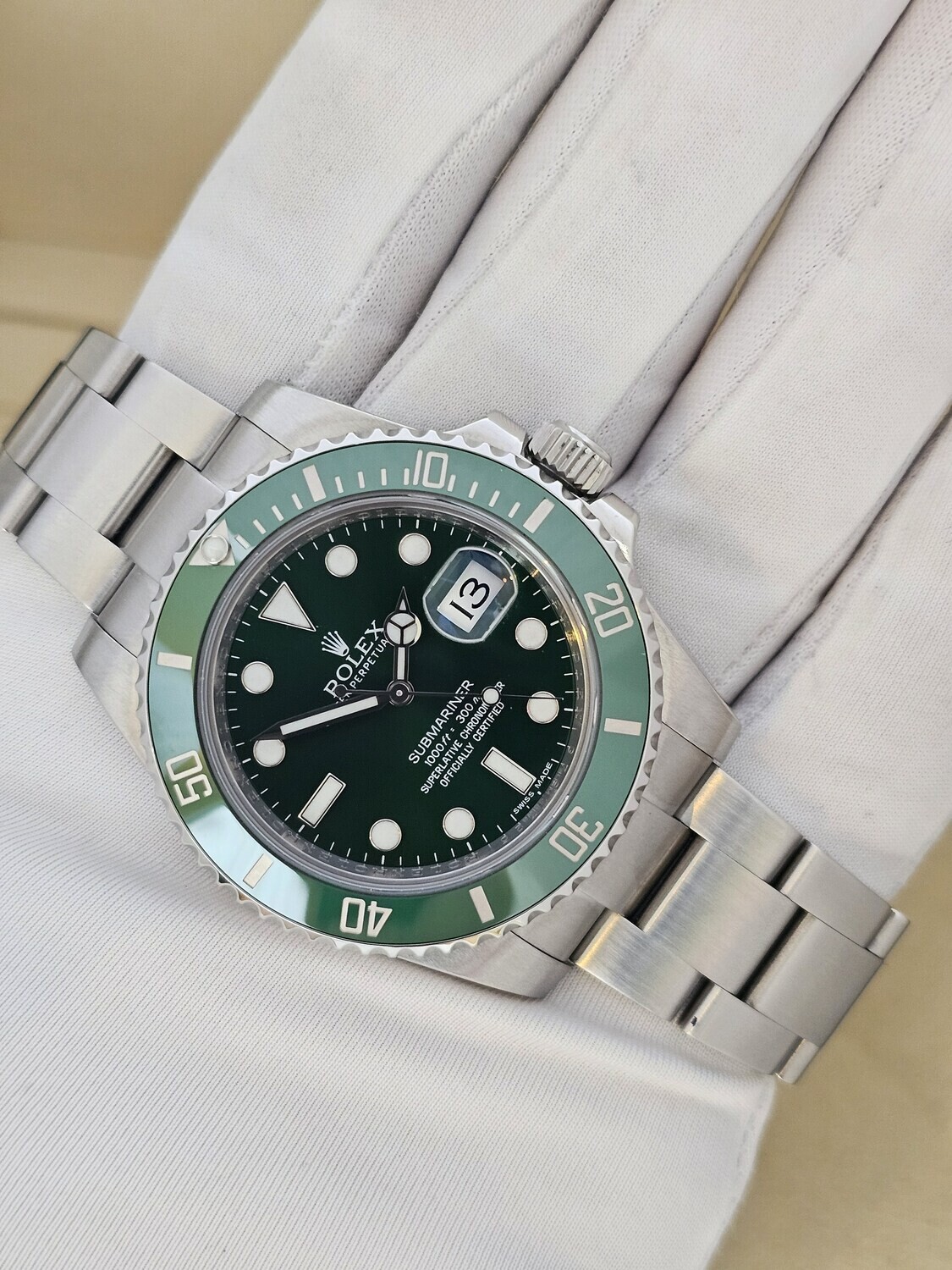Rolex Submariner Watch Hulk, Ref 116610LV, 2012 Excellent Condition