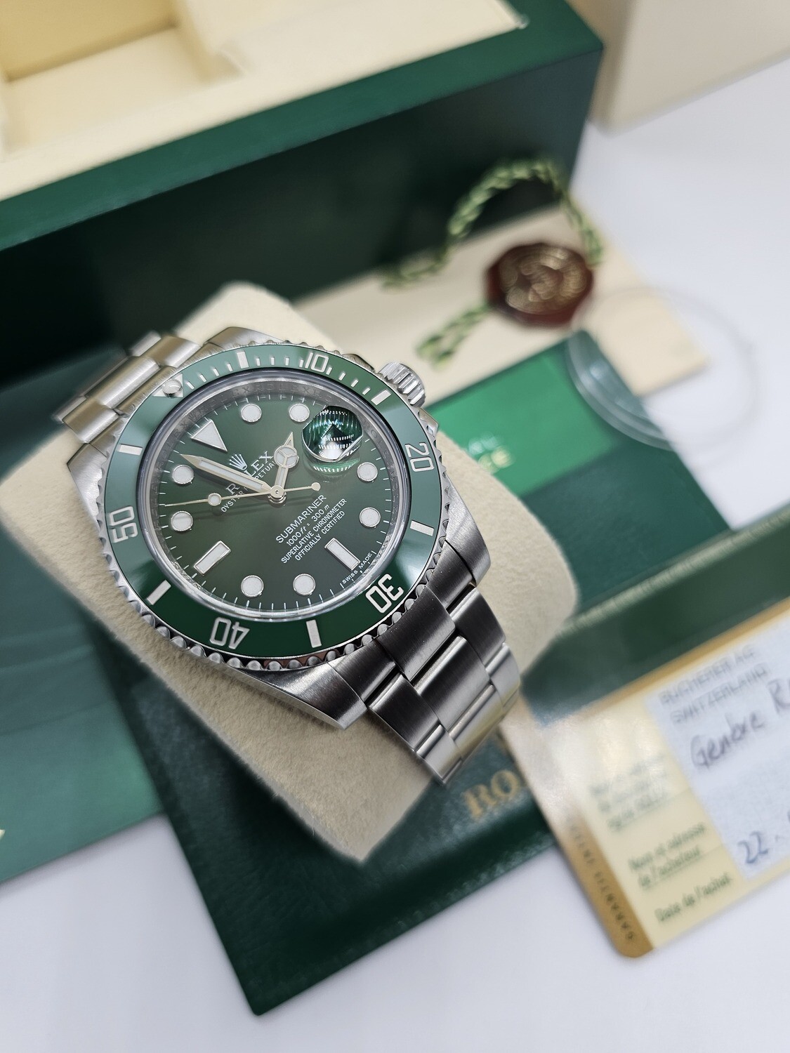 Rolex Submariner Watch Hulk, Ref 116610LV, 2012 Excellent Condition