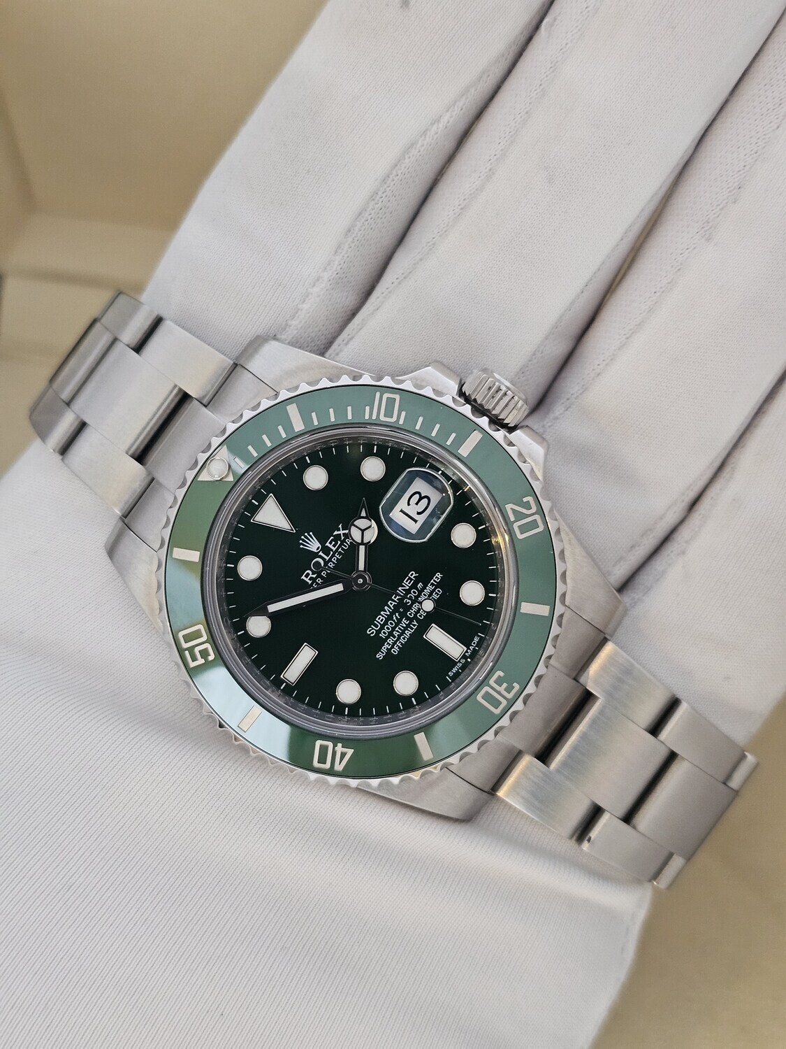 Rolex Submariner Watch Hulk, Ref 116610LV, 2012 Excellent Condition