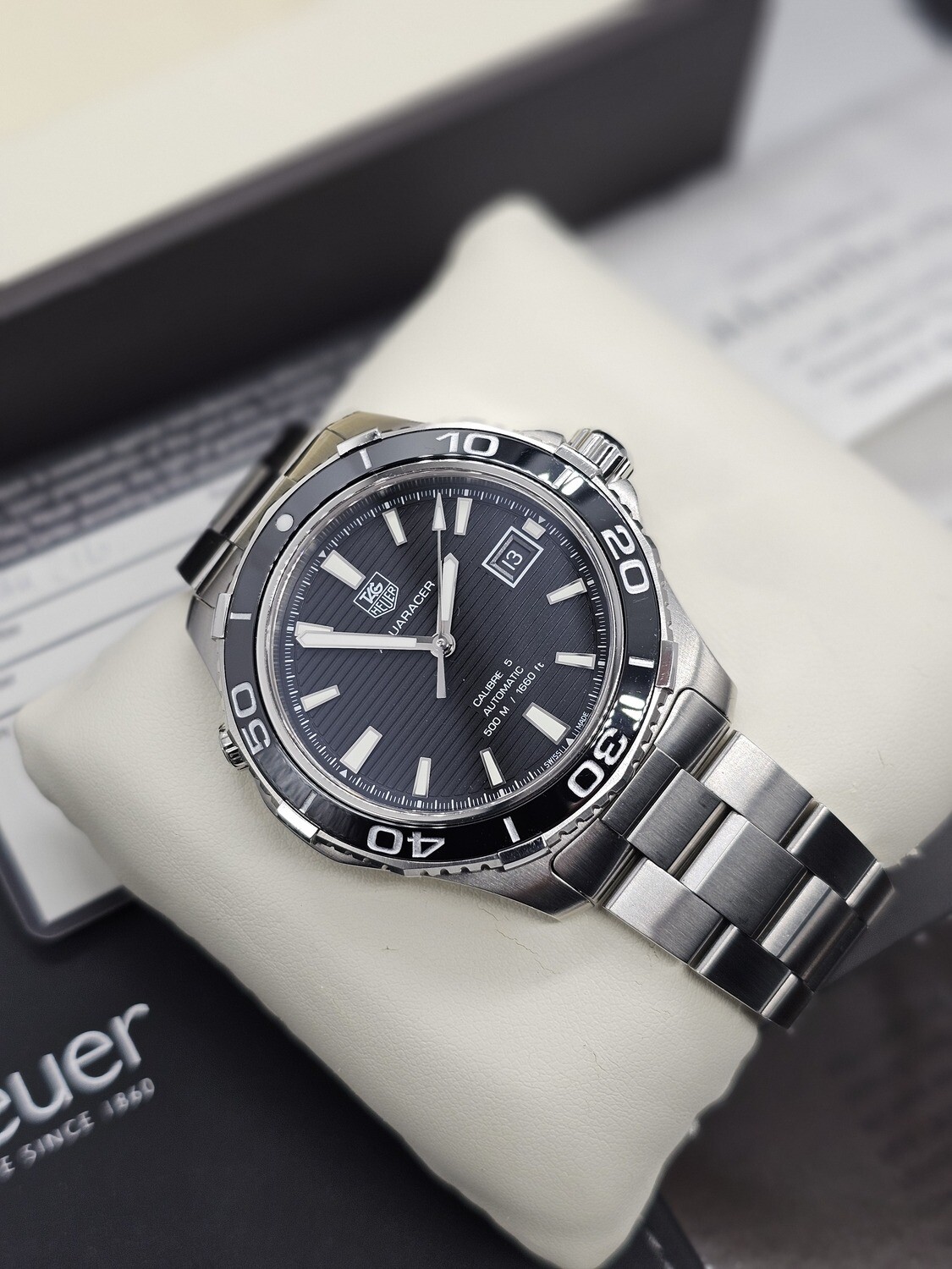 TAG Heuer Aquaracer Men&#39;s Black Watch - Full Set, Ref: WAY2110