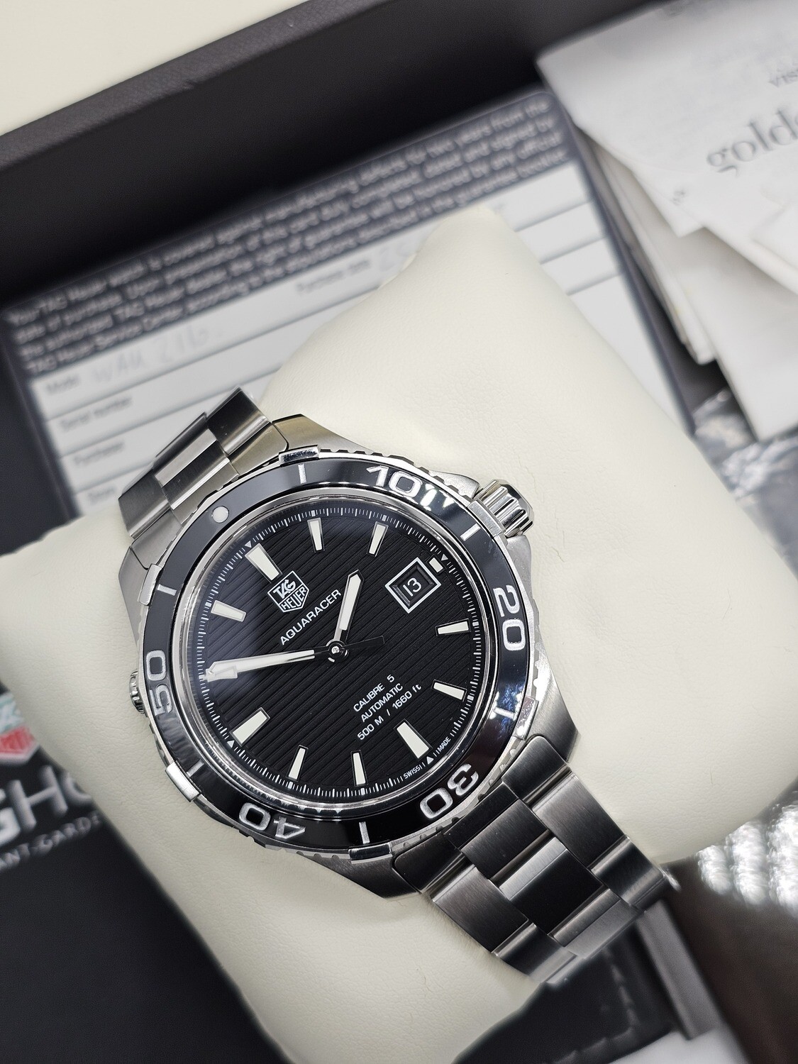 TAG Heuer Aquaracer Men&#39;s Black Watch - Full Set, Ref: WAY2110