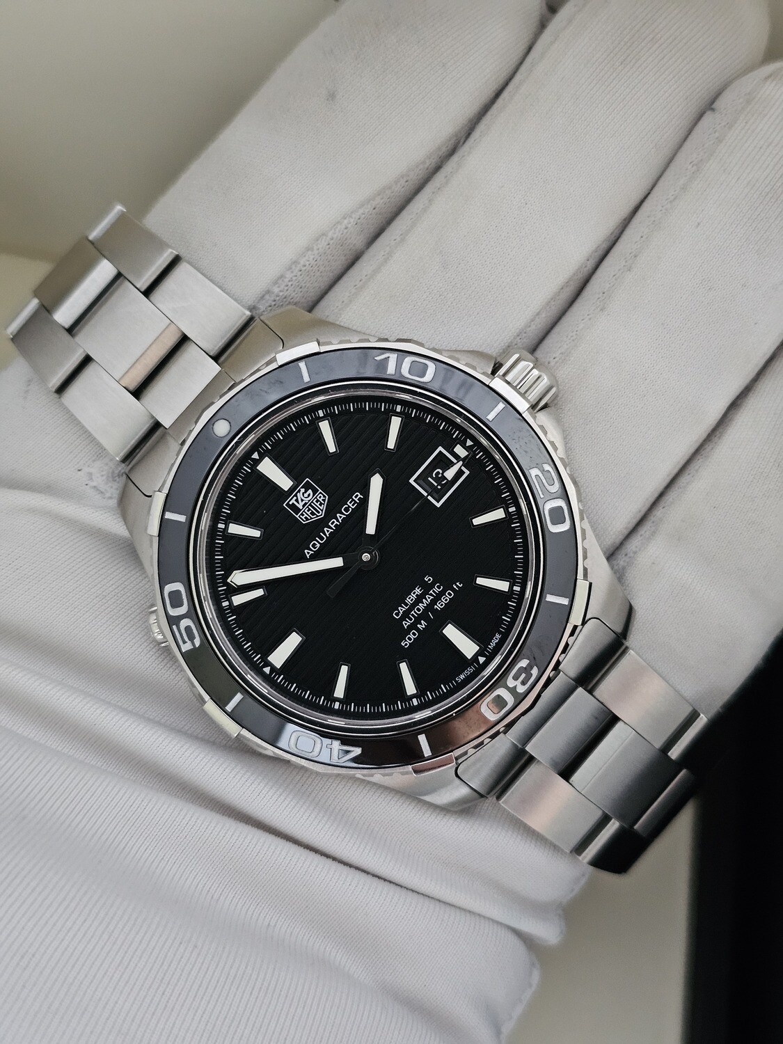 TAG Heuer Aquaracer Men&#39;s Black Watch - Full Set, Ref: WAY2110