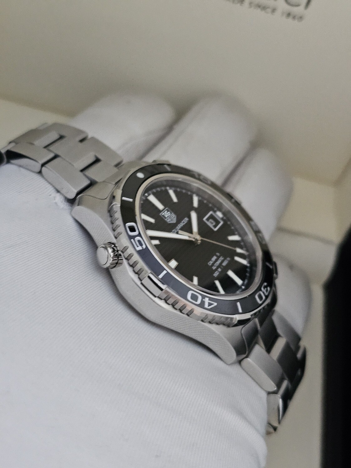 TAG Heuer Aquaracer Men&#39;s Black Watch - Full Set, Ref: WAY2110