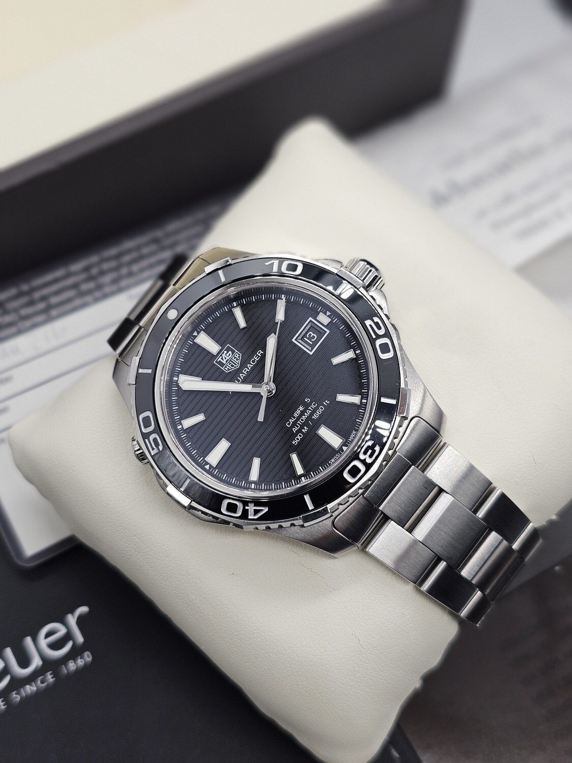 TAG Heuer Aquaracer Men&#39;s Black Watch - Full Set, Ref: WAY2110