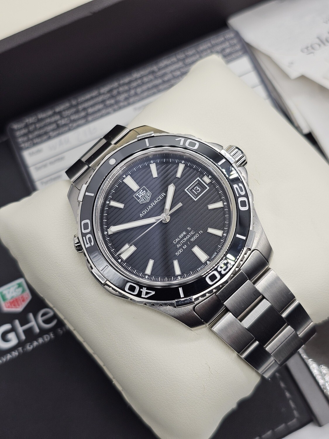 TAG Heuer Aquaracer Men&#39;s Black Watch - Full Set, Ref: WAY2110