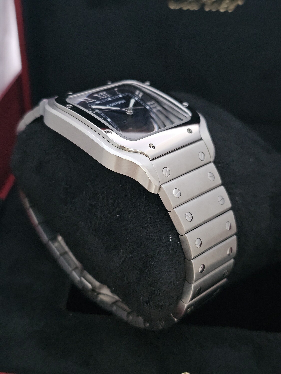 Cartier Santos De Cartier Watch, Blue Dial 2024 Full Set New/Unworn, WSSA0030