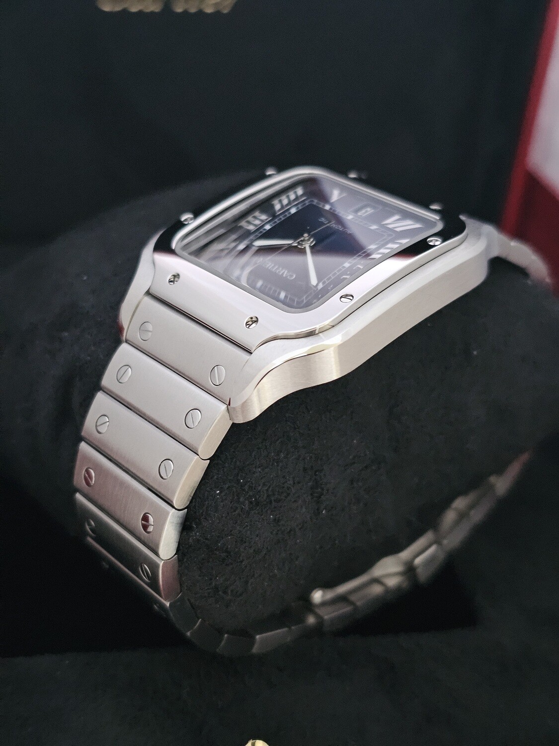 Cartier Santos De Cartier Watch, Blue Dial 2024 Full Set New/Unworn, WSSA0030