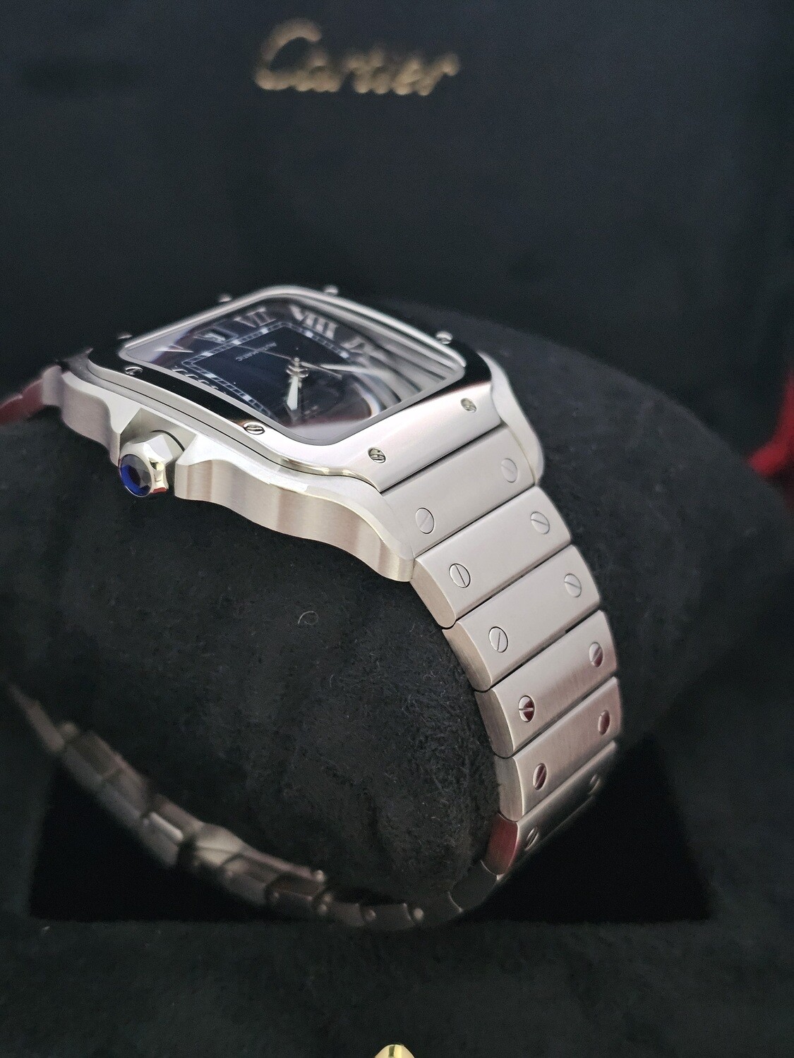 Cartier Santos De Cartier Watch, Blue Dial 2024 Full Set New/Unworn, WSSA0030