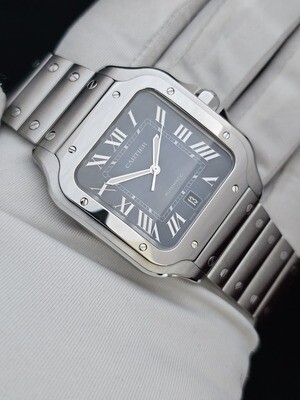 Cartier Santos De Cartier Watch, Blue Dial 2024 Full Set New/Unworn, WSSA0030