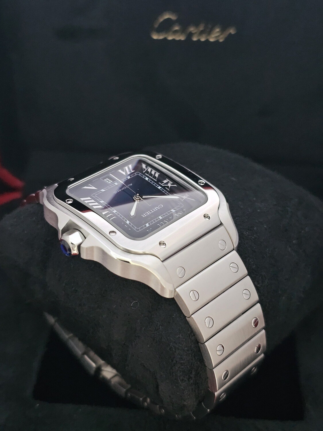 Cartier Santos De Cartier Watch, Blue Dial 2024 Full Set New/Unworn, WSSA0030