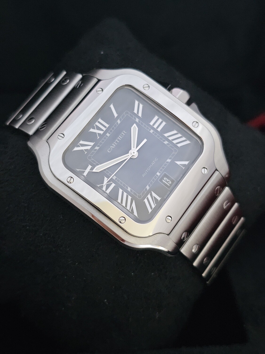 Cartier Santos De Cartier Watch, Blue Dial 2024 Full Set New/Unworn, WSSA0030