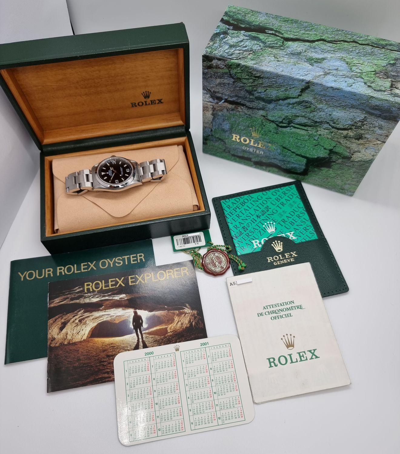 Rolex Explorer Watch 36mm, Ref 14270 - 2000 Full Collectors Set