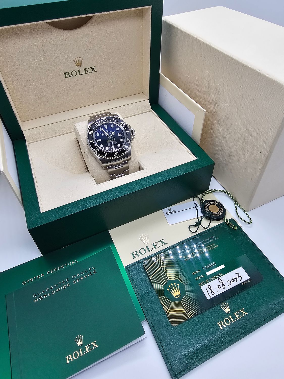 Rolex Sea-Dweller Deepsea D Blue Watch, James Cameron, Ref: 136660 2023 Full Set