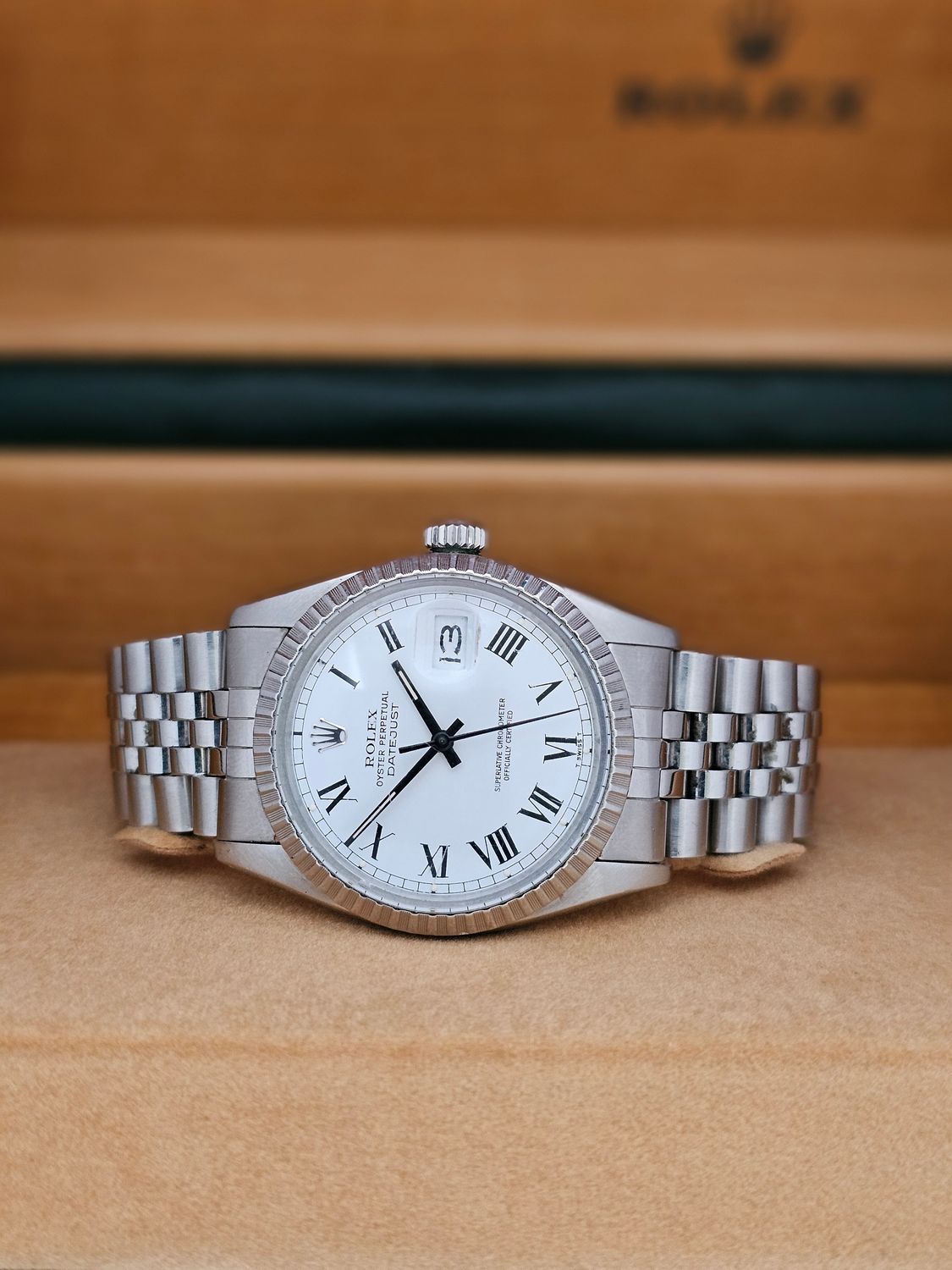 Rolex Datejust Vintage Watch 16030, Rare Buckley Dial, 1985 with Box &amp; Papers
