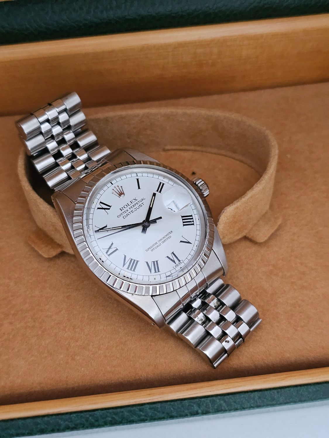 Rolex Datejust Vintage Watch 16030, Rare Buckley Dial, 1985 with Box &amp; Papers