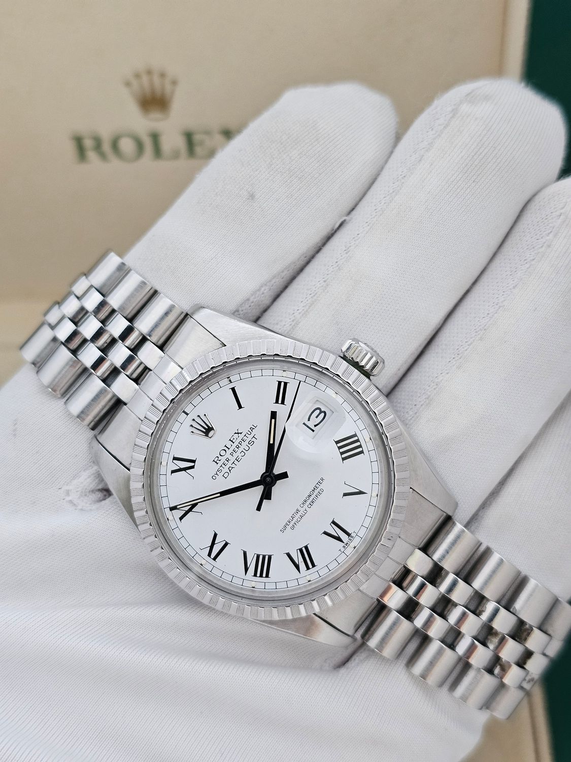 Rolex Datejust Vintage Watch 16030, Rare Buckley Dial, 1985 with Box &amp; Papers